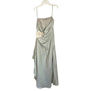 New Laundry by Shelli Segal Gray Green Formal Long Dress $330 Size 8 Prom Formal